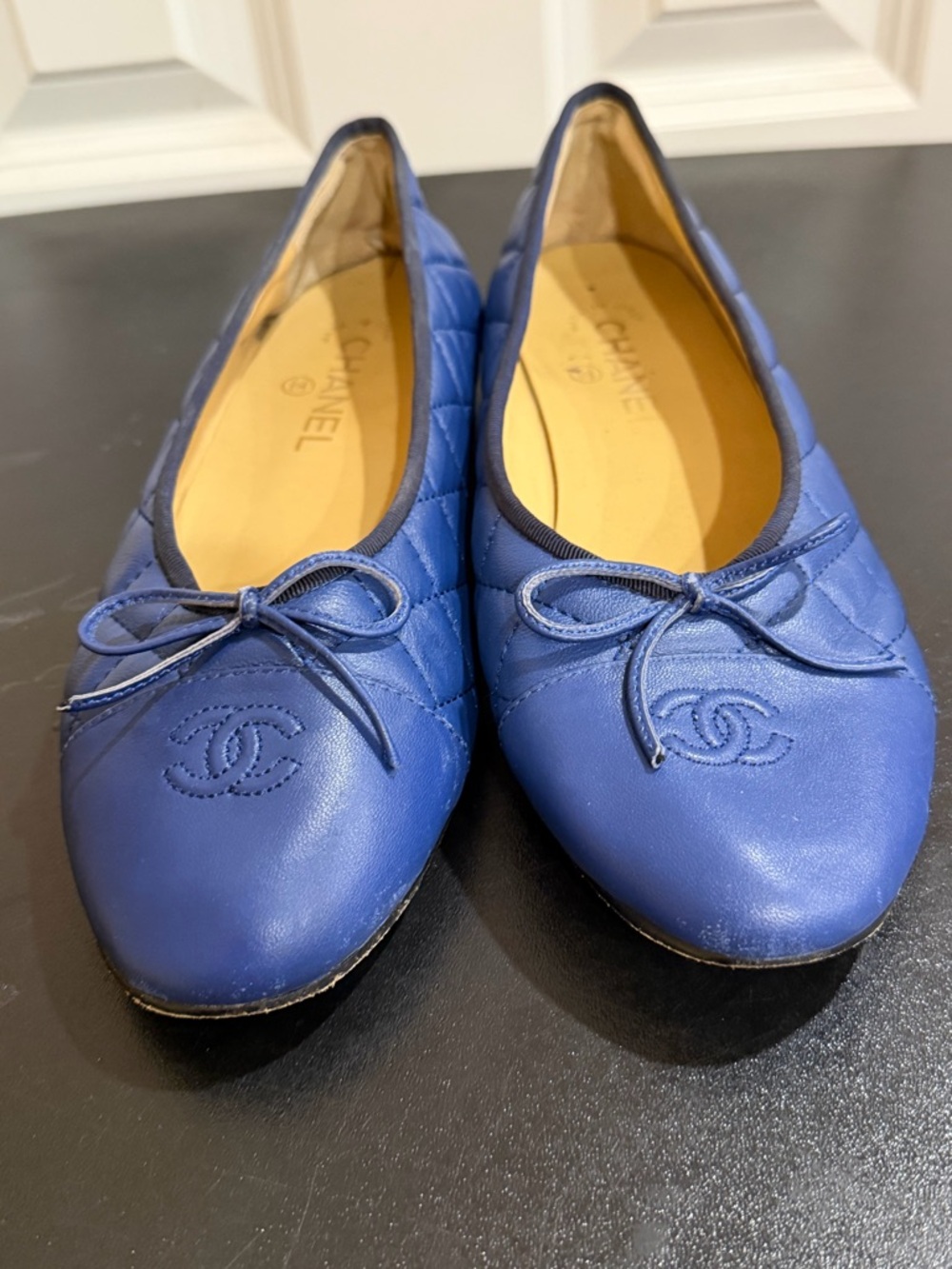 Chanel Classic Quilted Blue Ballet Flats - Women's Comfort Slip-Ons US12/ IT 42C - Picture 14 of 16